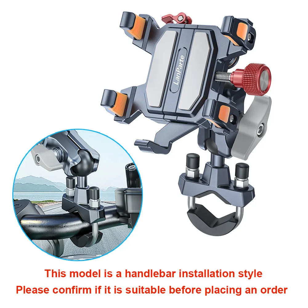 

Универсальный мотоциклетный держатель для телефона, демпферная подставка из сплава для мобильных устройств 360° ° Поворотный велосипедный навигационный кронштейн для мотоцикла