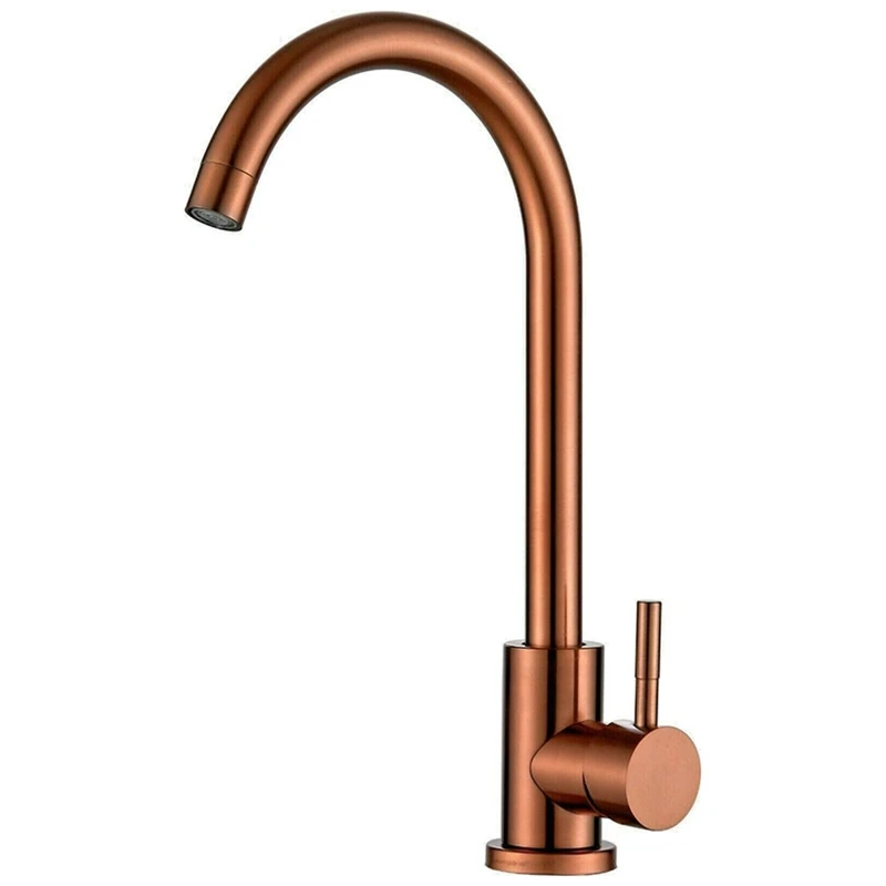 

Gold Kitchen Faucet 360 Degree Rotate Faucet Stainless Steel Kitchen Tap Deck Mount Cold Hot Water Sink Mixer Tap