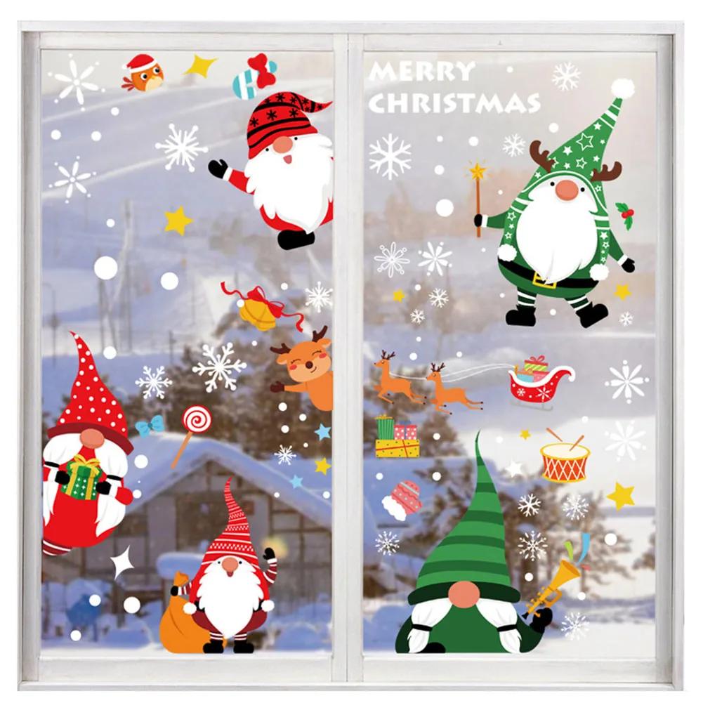 

Christmas Window Stickers Merry Christmas Decorations For Home Christmas Wall Sticker Kids Room New Year Decoration 2023