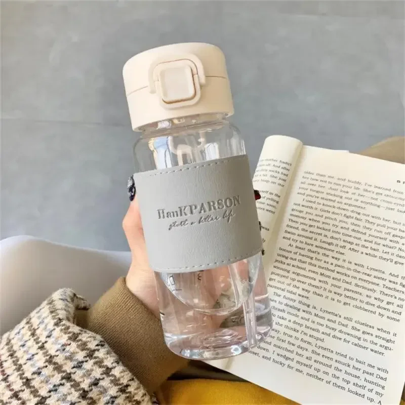 Креативная бутылка для воды с соломинкой 480 мл портативная Милая пластиковая