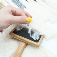 pet needle bamboo combs stainless steel hair brush dogs cats flea removal and lice comb grooming grooming tools pet supplies