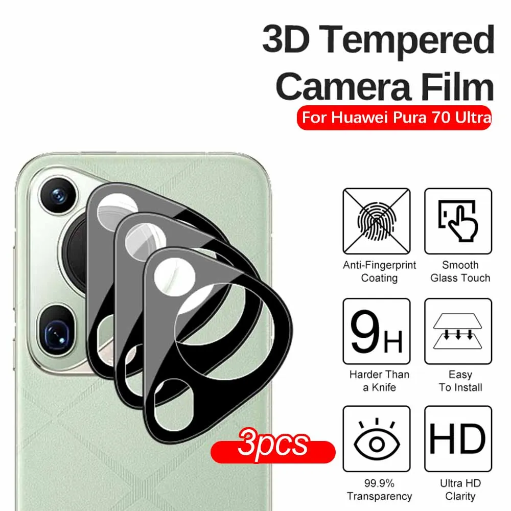 Чехол для объектива Huawei Pura 70 Ultra 3 шт. закаленное стекло камеры 3D Защитная пленка