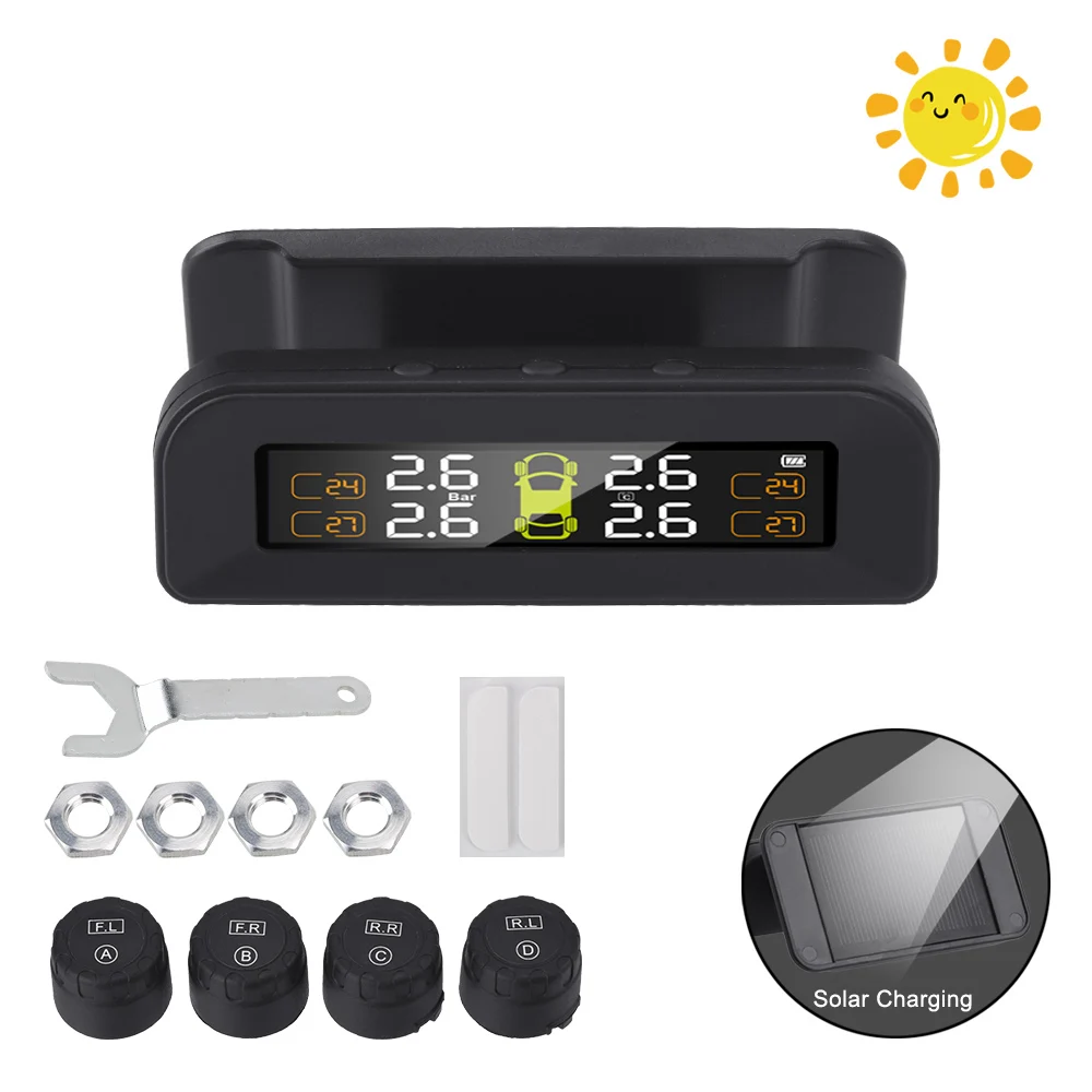 

LEEPEE Солнечная энергия TPMS автоматическая система охранной сигнализации s система контроля давления в шинах Предупреждение давления в шинах