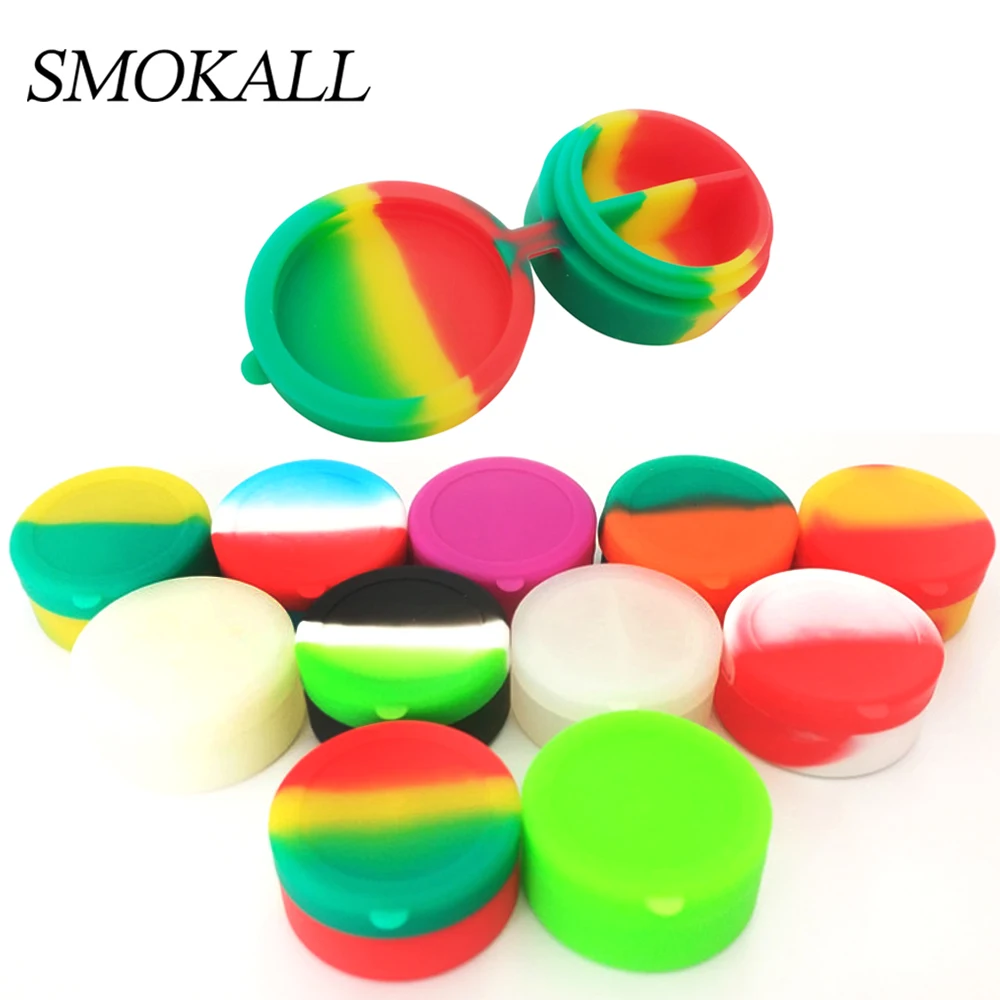 

50pcs Jar 7ml Container Silicone Cosmetic Storage Box Oil Wax Jars Dab Case Makeup Jar Smoking Herb Tobacco Accessories Shisha