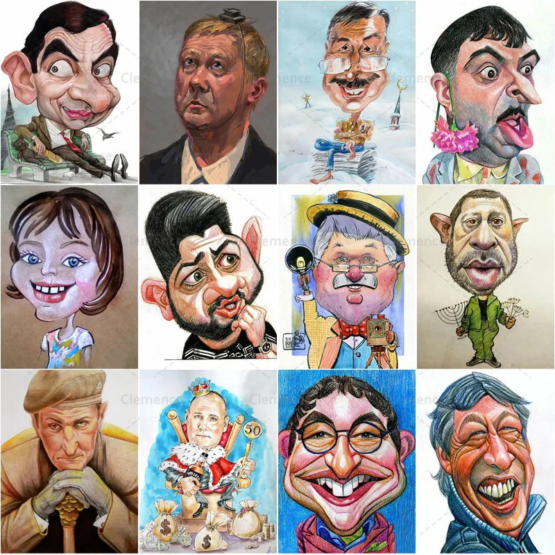 

Diamond Painting Petar Pismestrovic Caricature Newsboy Cap Full Round Square Drill Diamond Embroidery Handmade Stitch Kits Gift