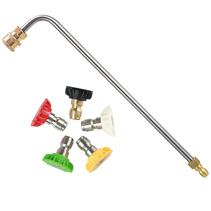 

Pressure Washer Extension Wand, 90 Degree Curved Angled Lance Undercarriage And Gutter Cleaner Attachment