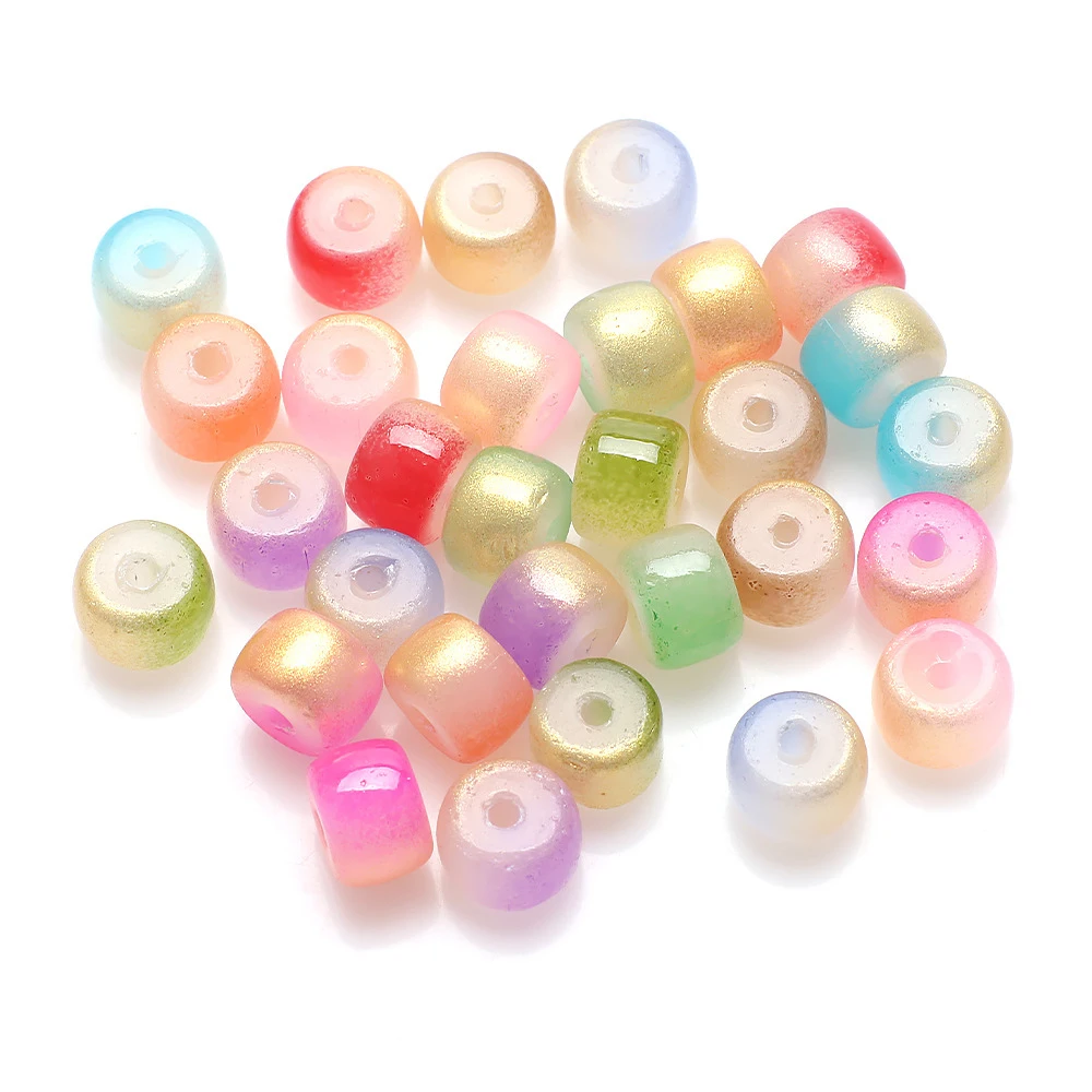 

6*8mm Beads 100pcs Glass Beads for Jewelry Making Craft Bracelet Necklace Earring Christmas Gift