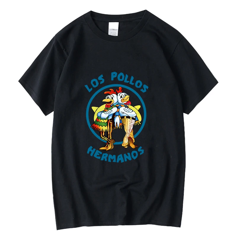 

XIN YI Men's high quality t-shirt 100% cotton Breaking Bad LOS POLLOS Chicken Brothers printed casual funny tshirt male tops