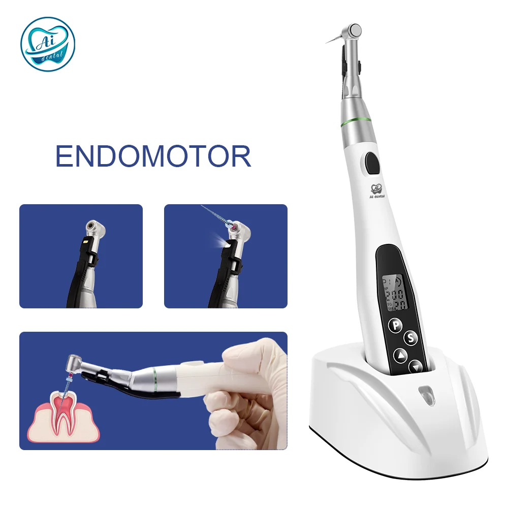 

AI-TC2 Contra Angle Handpiece 16:1 Reduction Wireless Dental Endodontic Treatment Tool Endo Motor Mini Head For Root Canal