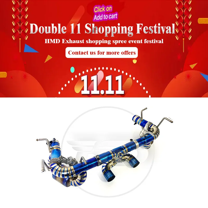 

HMD Titanium Alloy Exhaust Pipe Manifold Downpipe is Suitable for Ferrari 458 Auto Modification Electronic Valve Muffler For Car