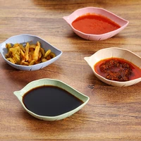 leaf shape wheat straw seasoning container dipping bowl sauce vinegar mini plate small dish for kitchen tableware utensil