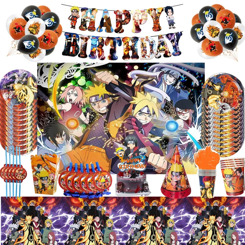 

Anime Naruto Birthday Party Decoration Balloon Banner Background Baby Gift Party KidsToy Cake Top baby shower Party Supplies