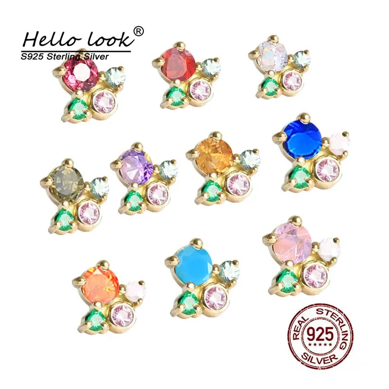 

Милые серьги-гвоздики HelloLook, серьги-гвоздики из чистого серебра с искусственными камнями, кольцо для пирсинга ушной раковины, губ
