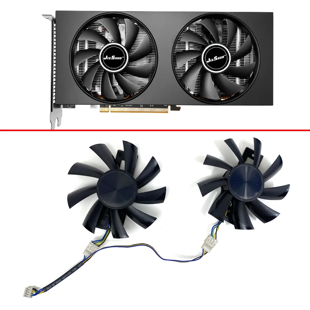 Вентилятор для видеокарты 2 шт., GA92B2U AMD RX5700XT GPU вентилятор для JIESHUO RX5700XT 8G, 85 мм 4pin