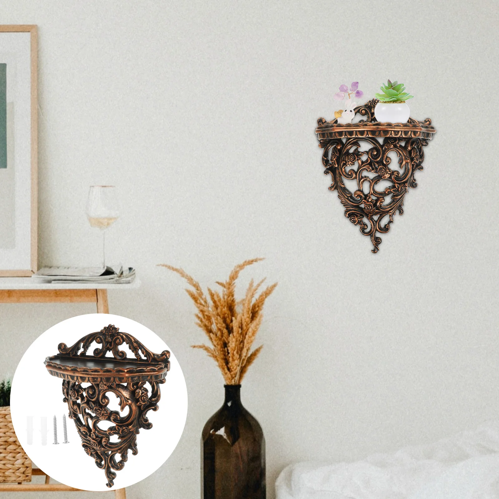 

Shelves Wall Hanging Board Sofa Storage Holder Home Wall-mounted Rack Resin Floating Shelf