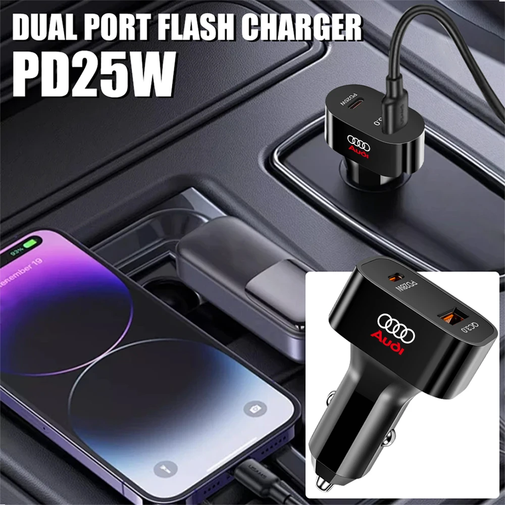 Автомобильное зарядное устройство USB Type-C Адаптер быстрой зарядки Автомобильные