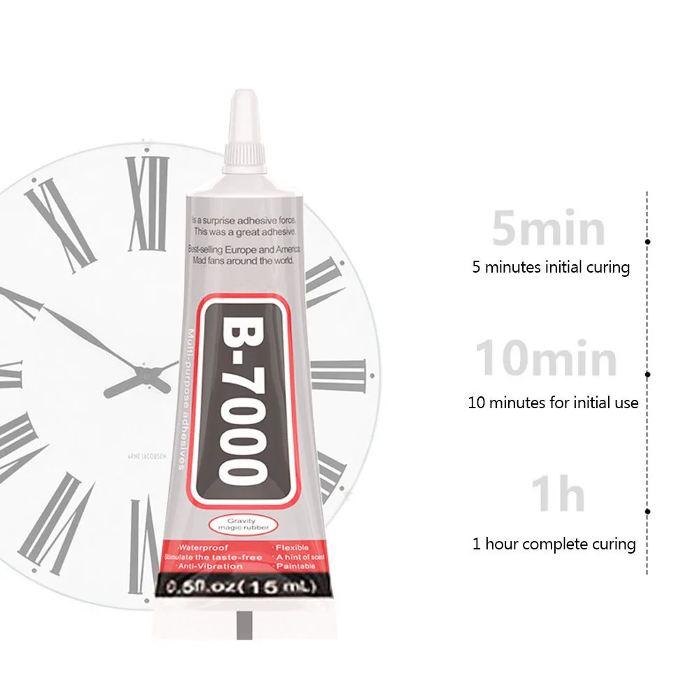 

15 мл B7000 клей прозрачный контактный клей для ремонта телефона универсальный стекло пластик DIY супер клей B-7000 с прецизионным аппликатором