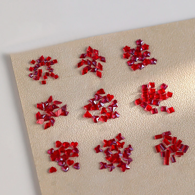 50 шт. красные хрустальные стразы для дизайна ногтей смешанная форма бриллианты AB