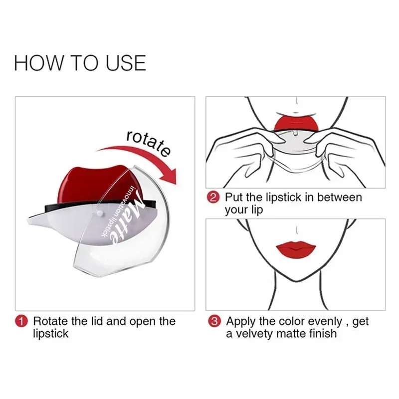 Губная помада Heallor в форме губ увлажняющий блеск для водонепроницаемый