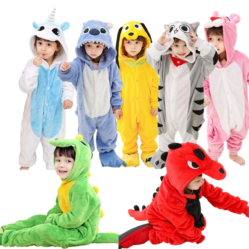 Kids Kigurumi Pajamas Children Full Body Sleepwear Baby Jumpsuit Onesie One-Piece For Child Pijamas Girls Cosplay Whole Costume