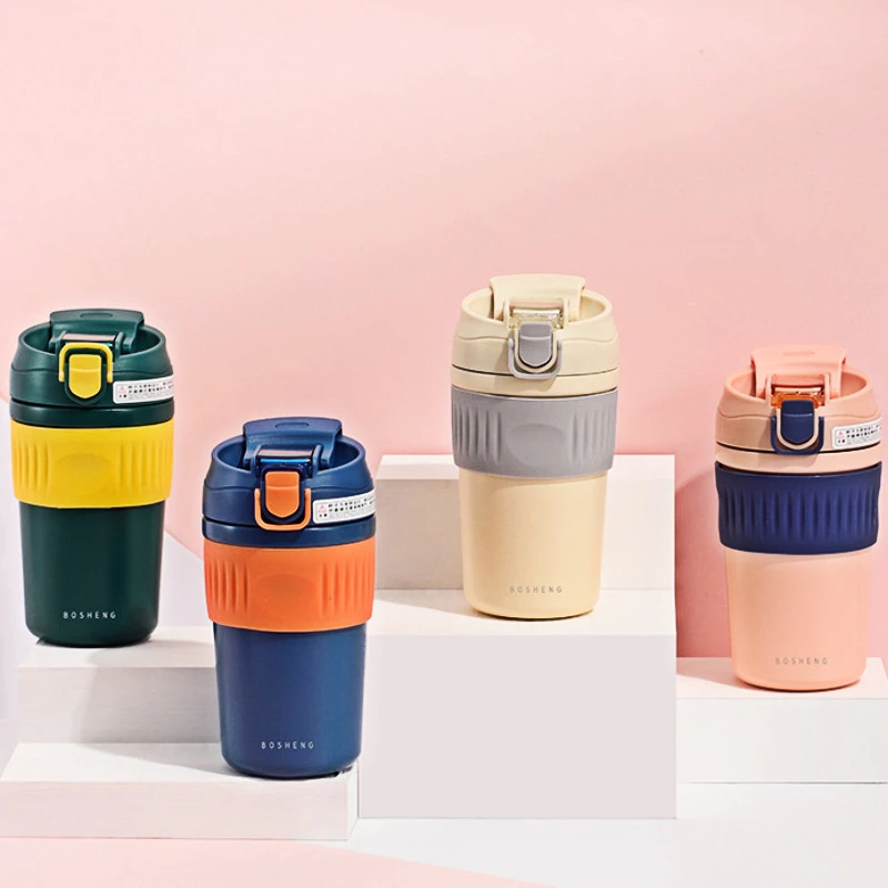 

JoliTime 480ML Thermoses Water Bottle Café Coffee Cup Double-Walled Bottle Stainless Steel Outdoor Cup Insulated & Travel Cup