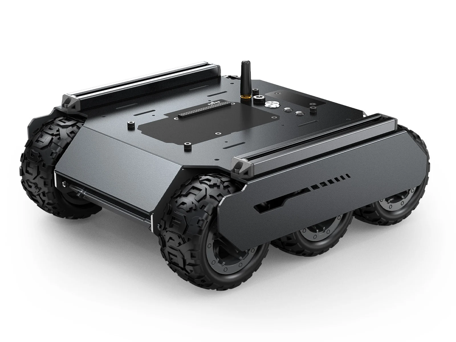 

Flexible And Expandable 6x4 Off-Road UGV, With Extension Rails and ESP32 Slave Computer, 6 wheels 4WD Mobile Robot Chassis