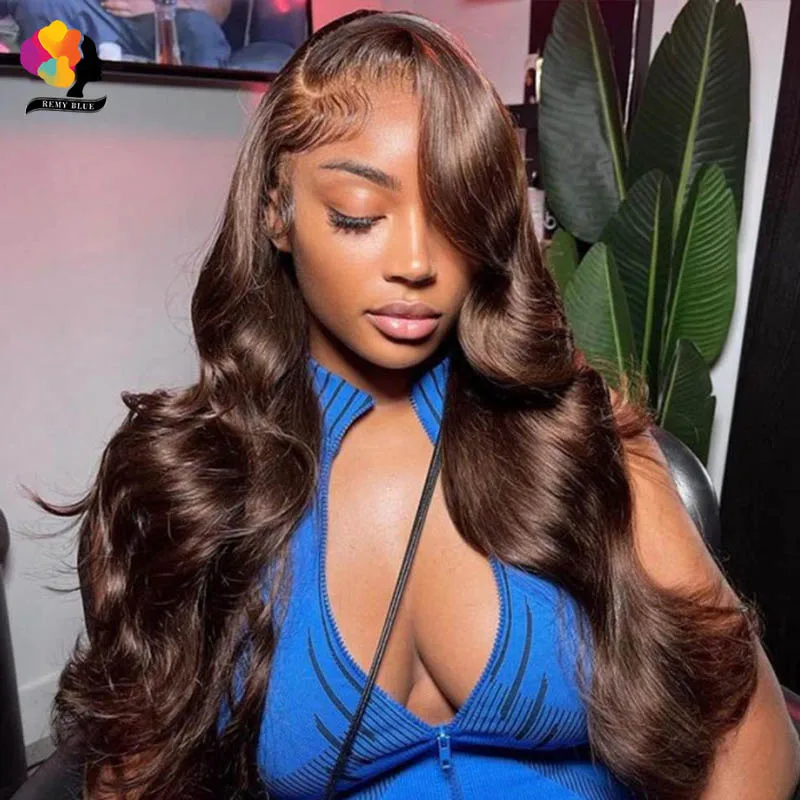 

Chocolate Brown Lace Front Wig Body Wave Human Hair Wigs Colored Dark Brown Lace Frontal Wig Pre Plucked Transparent Lace Wigs