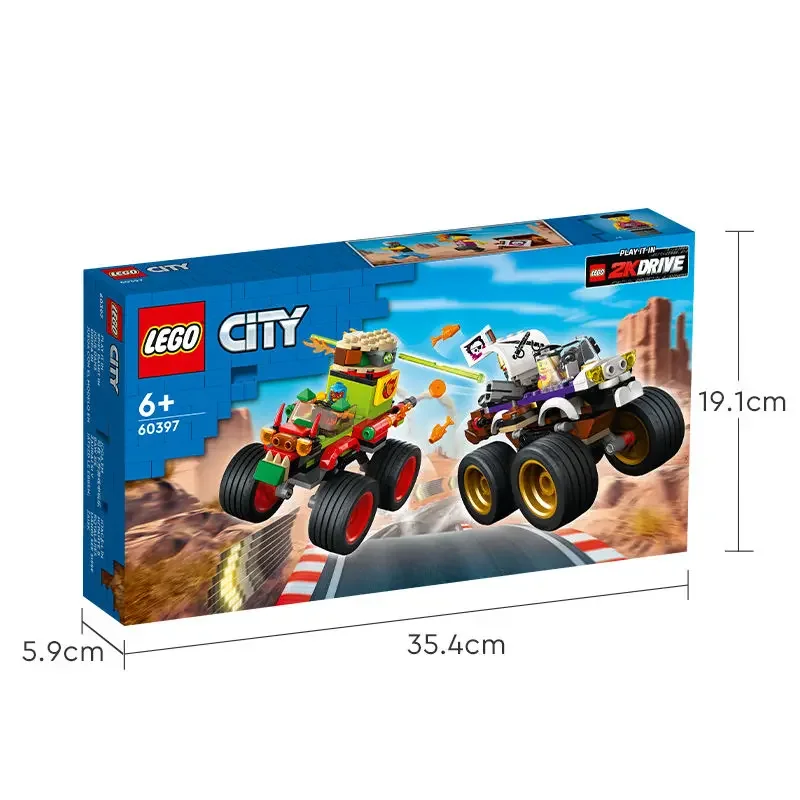 ЛЕГО ®   60397 Городской гоночный набор Monster Truck 2KDRIVE: 2 монстр-трака, минифигурки Пиратского гонщика, монстр-трак Taco, 301 деталь (art.: 3920cc554e0aa) - 3920cc554e0aa