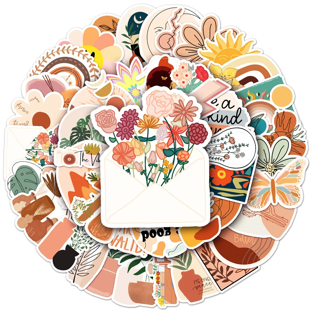 

10/30/50PCS Artsy Bohemia Vintage Stickers Aesthetic DIY Laptop Phone Luggage Guitar Cute Cartoon Decals Decoration Kids Sticker