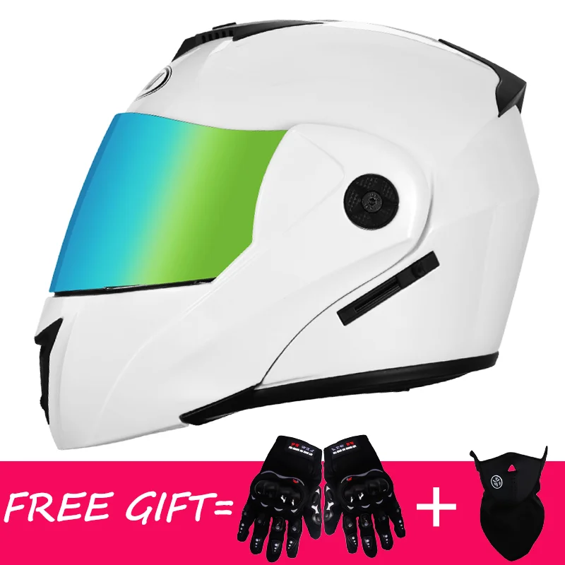 Cross Section Helmet Modular Flip Helm Saety Double Lens Unisex With Visor DOT Motocross helmet Up