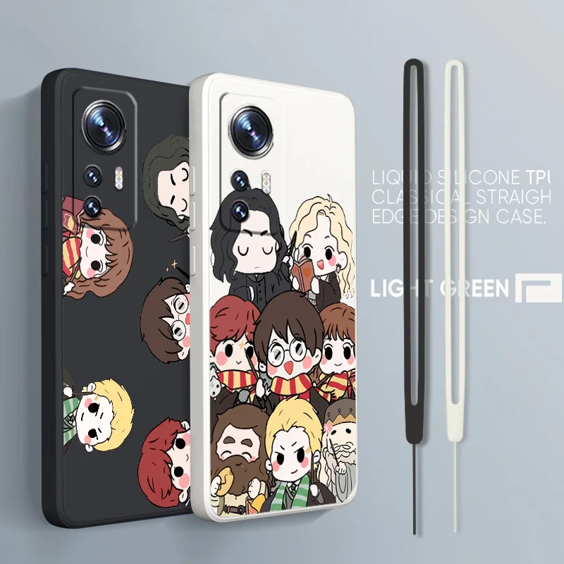 

H-Harryrs Potters Fantasy Novels For Xiaomi Mi 13 12T 11i 11X 10S 10 Pro Lite Liquid Rope Silicone Black Phone Case