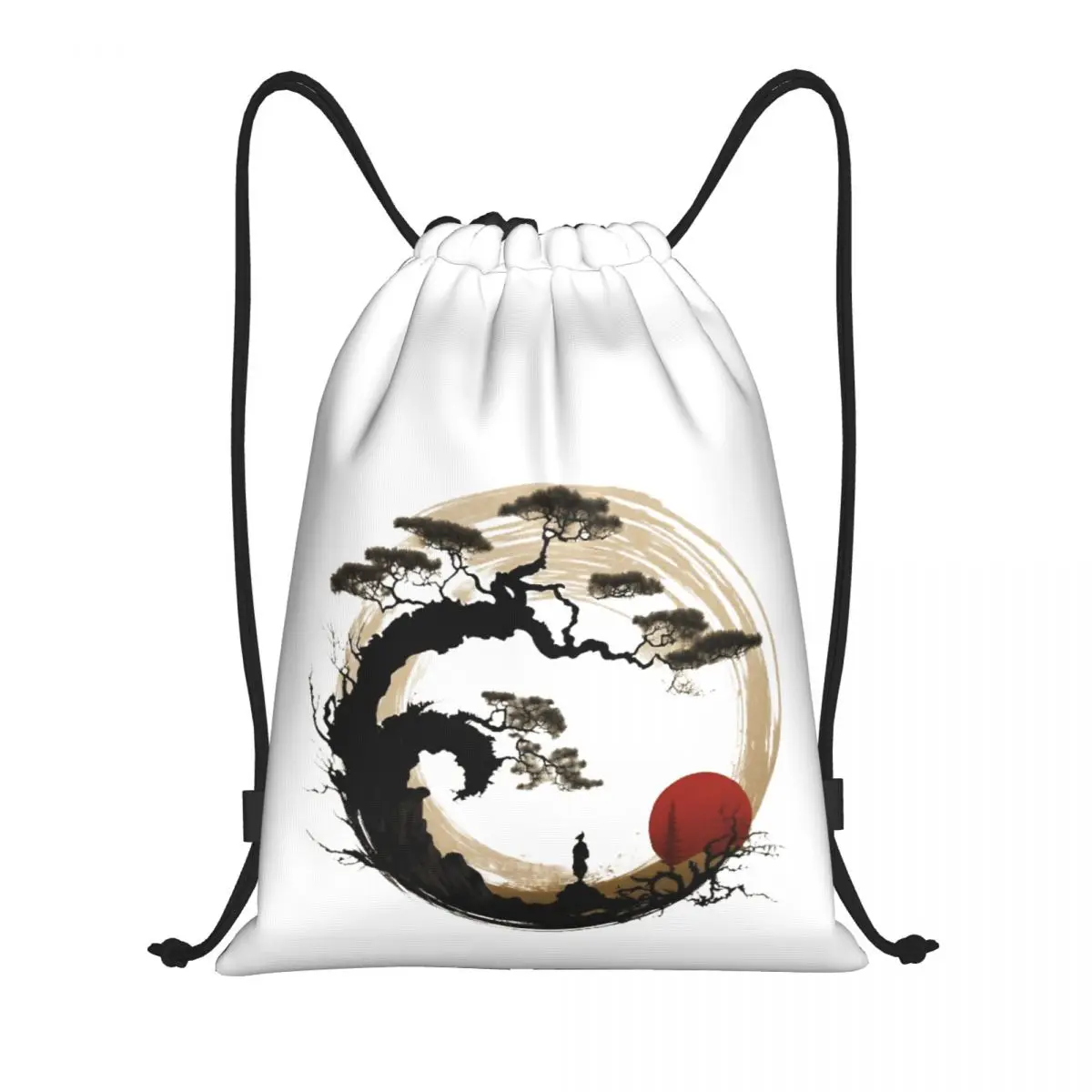 

Enso Circle And Bonsai 12 Drawstring Bags Gym Bag Unique Backpack Funny Novelty Infantry pack Secure retro