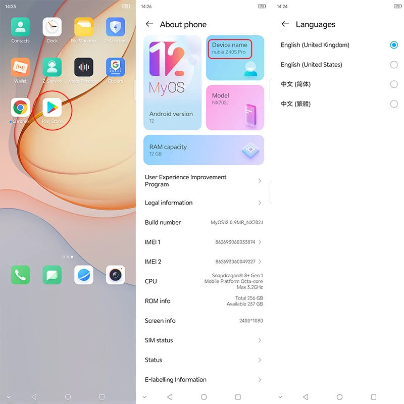 Najtaniej Nubia Z40s Pro 5G Telefon Komórkowy 6.67 Cal 144Hz Ekran Snapdragon Gen 8 + Octa Core 80W/120W Szybkie ładowanie 50MP Potrójna Kamera NFC