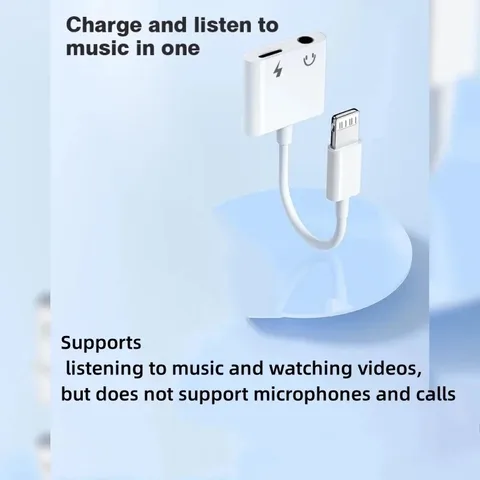 8-контактный разъем для наушников 3,5 мм, зарядное устройство, разветвитель, аудиоадаптер OTG для наушников IPhone 15 14 13 12 11 Pro Aux Jack