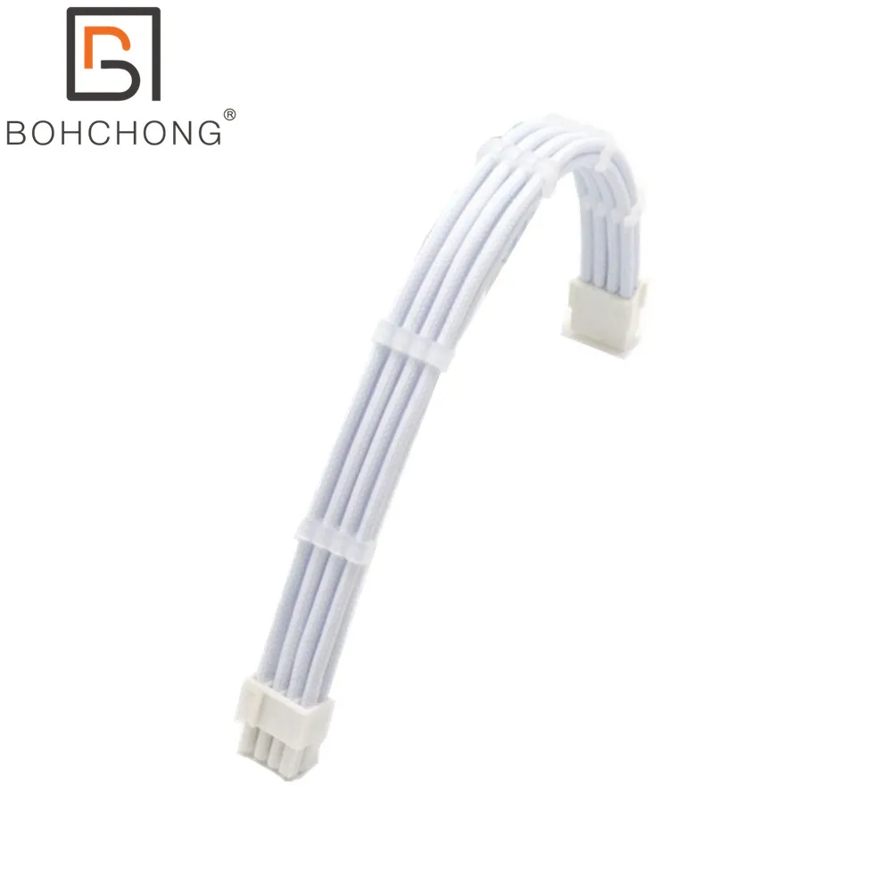 

180 Degree Bend 18AWG 4mm PET PCI-E GPU 6+2Pin 8Pin Male-Female Power Extension Cable Fits PSU Model for Corsair Seasonic Evga