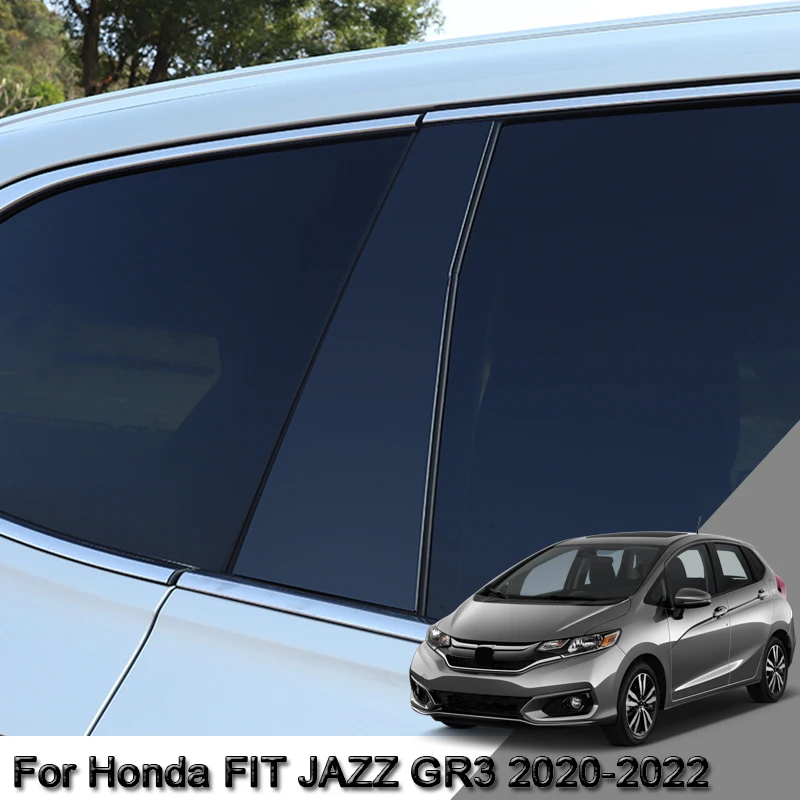 

Car Styling PVC Car Window Pillar Trim Sticker Middle BC Column Sticker External Accessories For Honda FIT JAZZ GR3 2020-2022