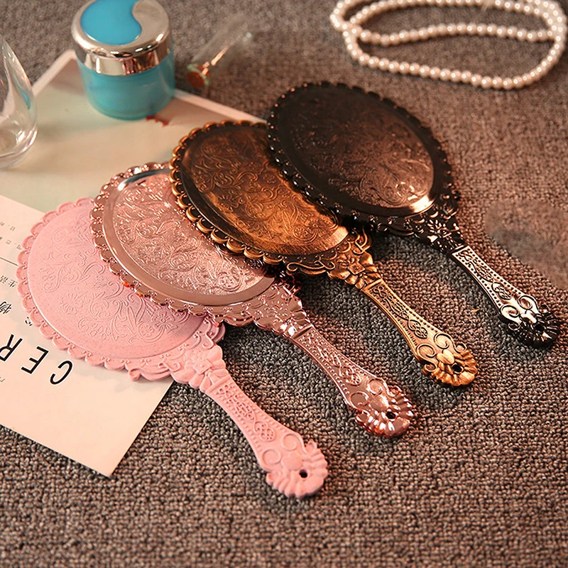 1 шт. мини-портативное винтажное зеркало для макияжа ручное овальное круглое