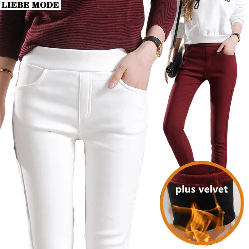 

Womens Winter Thick Fleece Lining Leggings Women Elastic High Waist Legging with Velvet Inside Woman Stretch Thermal Pants Green