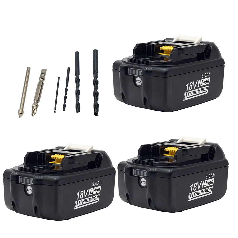 

For Makita 18V 3.0AH BL1830 LXT-400 TD251 BTD140 HP454 BCS550 HR202 BDF451 BFR750 BHR241 BJR182 Charger Kit Replacement Battery