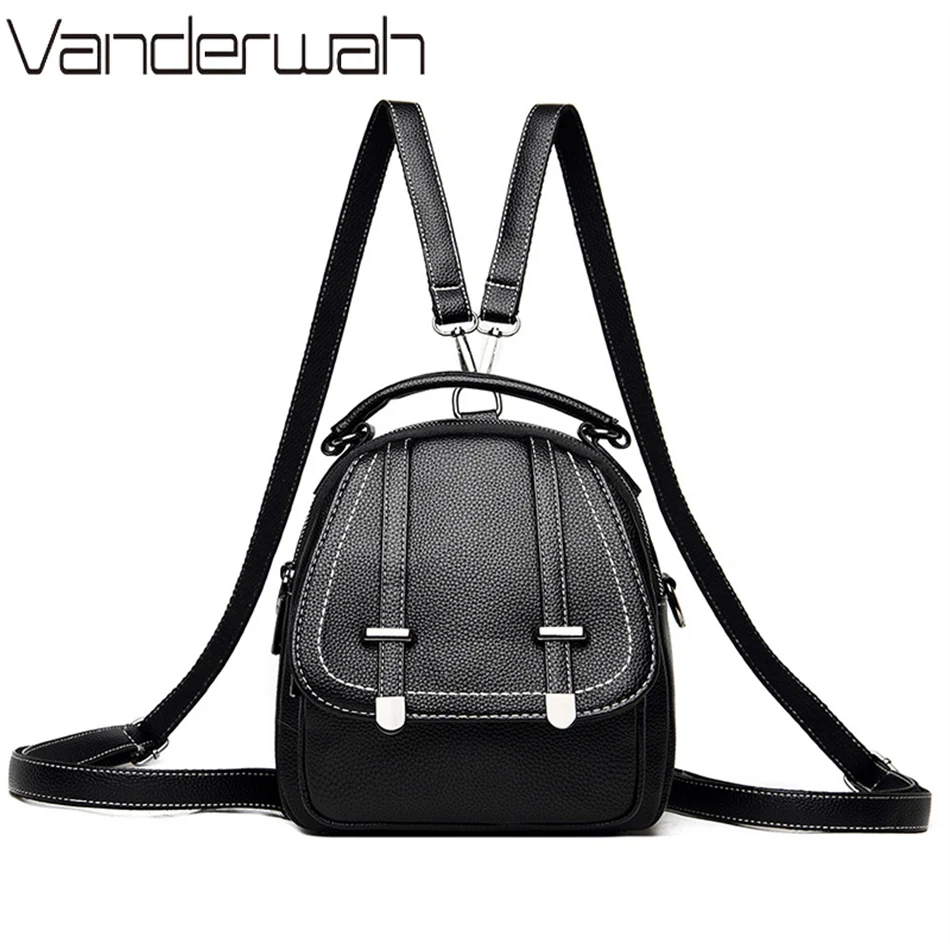 

Small Leather Designer Back Pack Ladies Shoulder Crossbody Bag Multifunction Backpacks for School Teenagers Girls Travel Bagpack