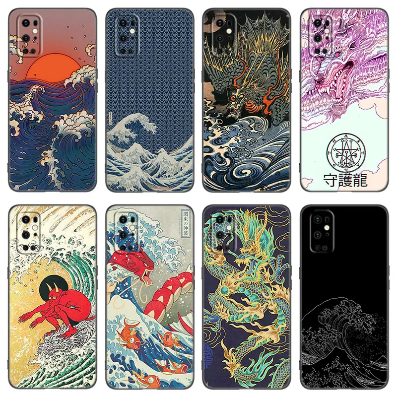 Japanese Wave Anime Dragon Phone Case For OnePlus 7 7T 8 9 10 Pro 8T 9R 9RT 10T 10R ACE Nord 2T CE2 Lite N10 N20 N100 N200 5G