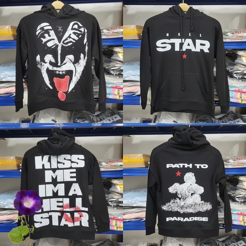 

23ss Fashion New Hellstar Hoodie American High Street Funny Printed Hooded Sweatshirt Daily Casual Loose Pullovers Men Women