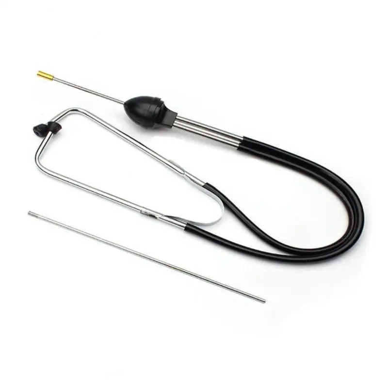 

Sensitive Stainless Steel Cylinder Stethoscope Durable Noise Stethoscope Humanized Design Earplugs Portable Practical Automobile