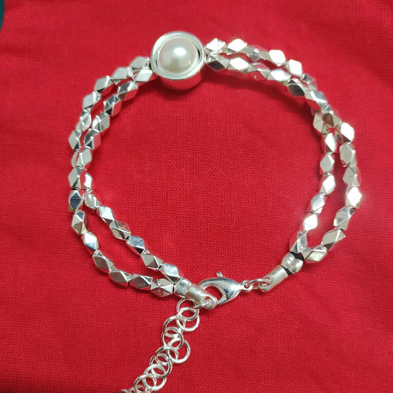 

Popular European and American Original Fashion Electroplating 925 Silver Double Geometric Chain Bracelet Unique Jewelry Gift