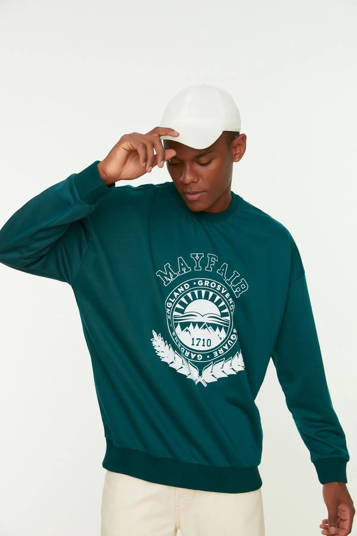 

Men's Oversize cycling collar long sleeve printed Sweatshirt TMNAW22SW0812