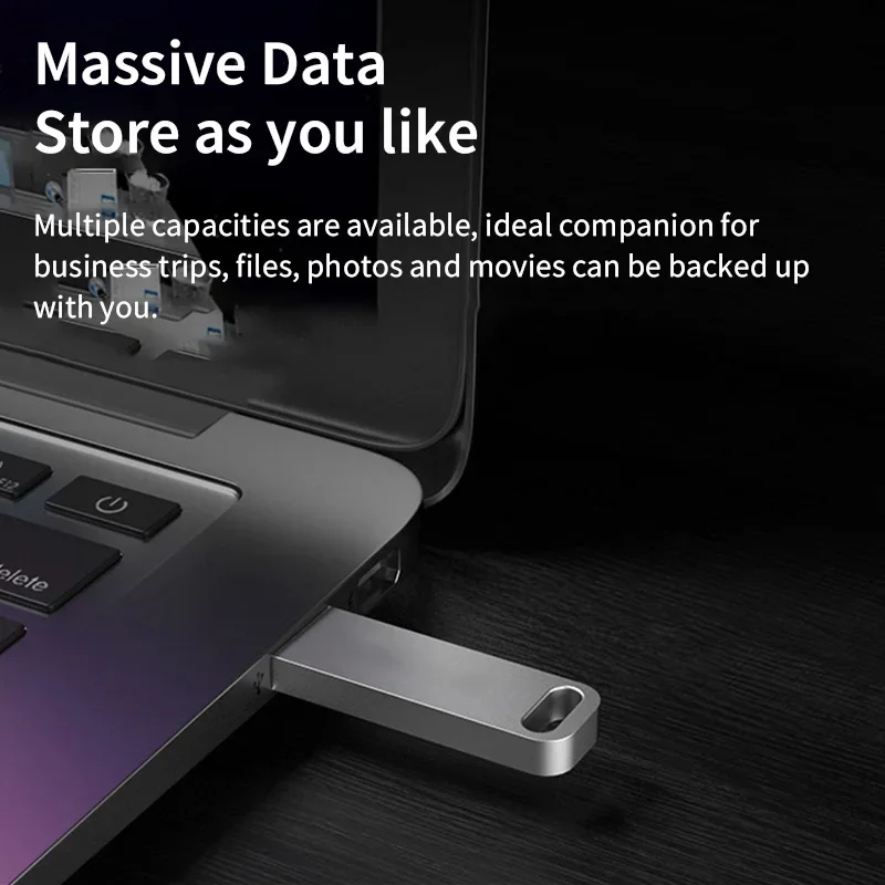 Флэш-накопитель USB 3.2 2 ТБ, сверхвысокоскоростная передача, металлический мини-диск U, флэш-накопитель типа C, водонепроницаемый диск SSD U-накопитель (art.: 3920ccf9ef338) - 3920ccf9ef338