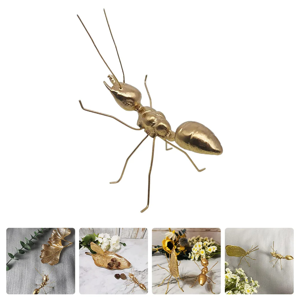 

Ant Metal Decor Sculpture Figurine Ornament Statue Wall Insect Garden Animal Shui Feng Desk Outdoor Decorationbrass Mini