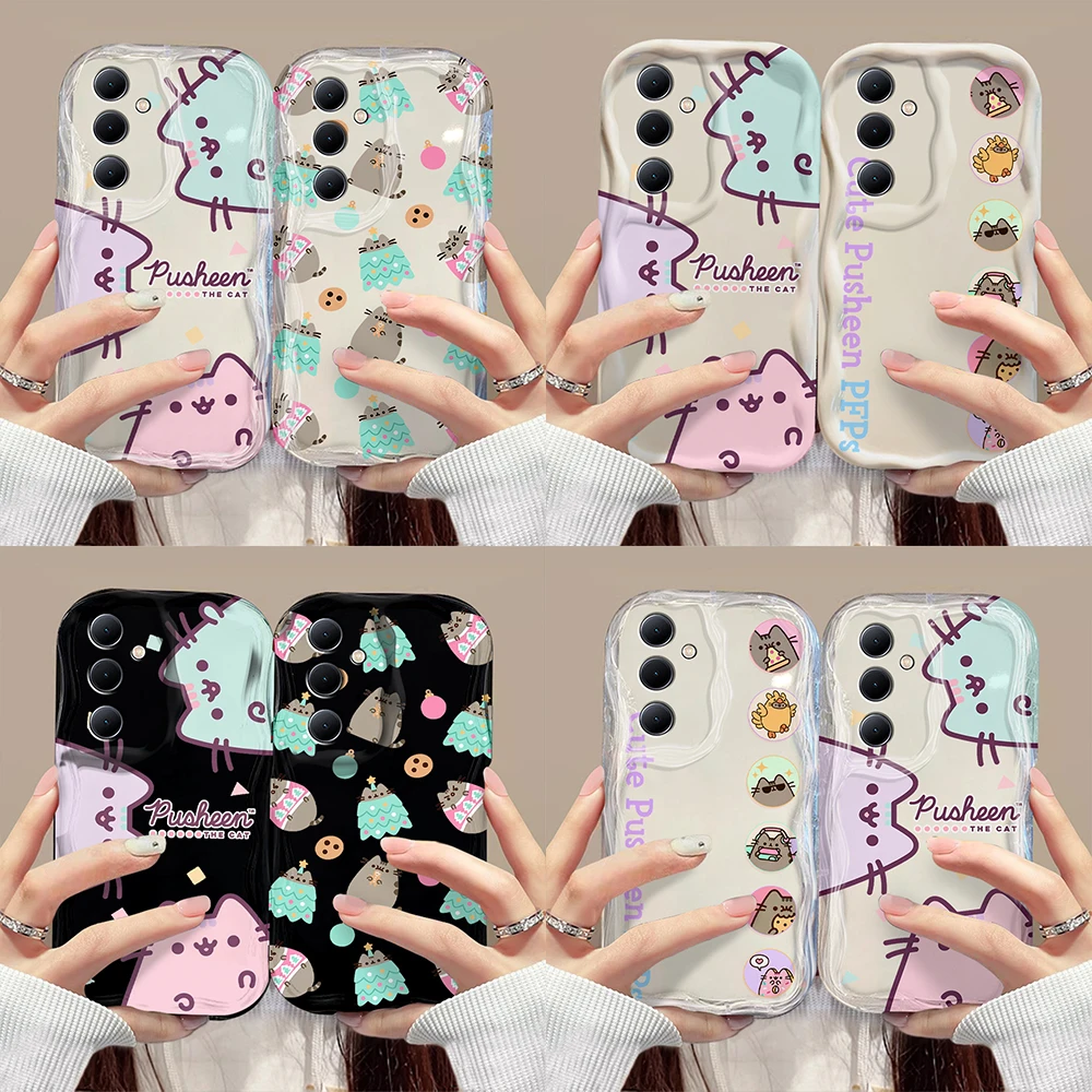 Милый мультяшный Кот P-Pusheens 3D волна чехол для Xiaomi Mi 14 12 12T 11 Lite Poco M6 X6 X5 X4 F4 X3 M3 Pro 4G 5G