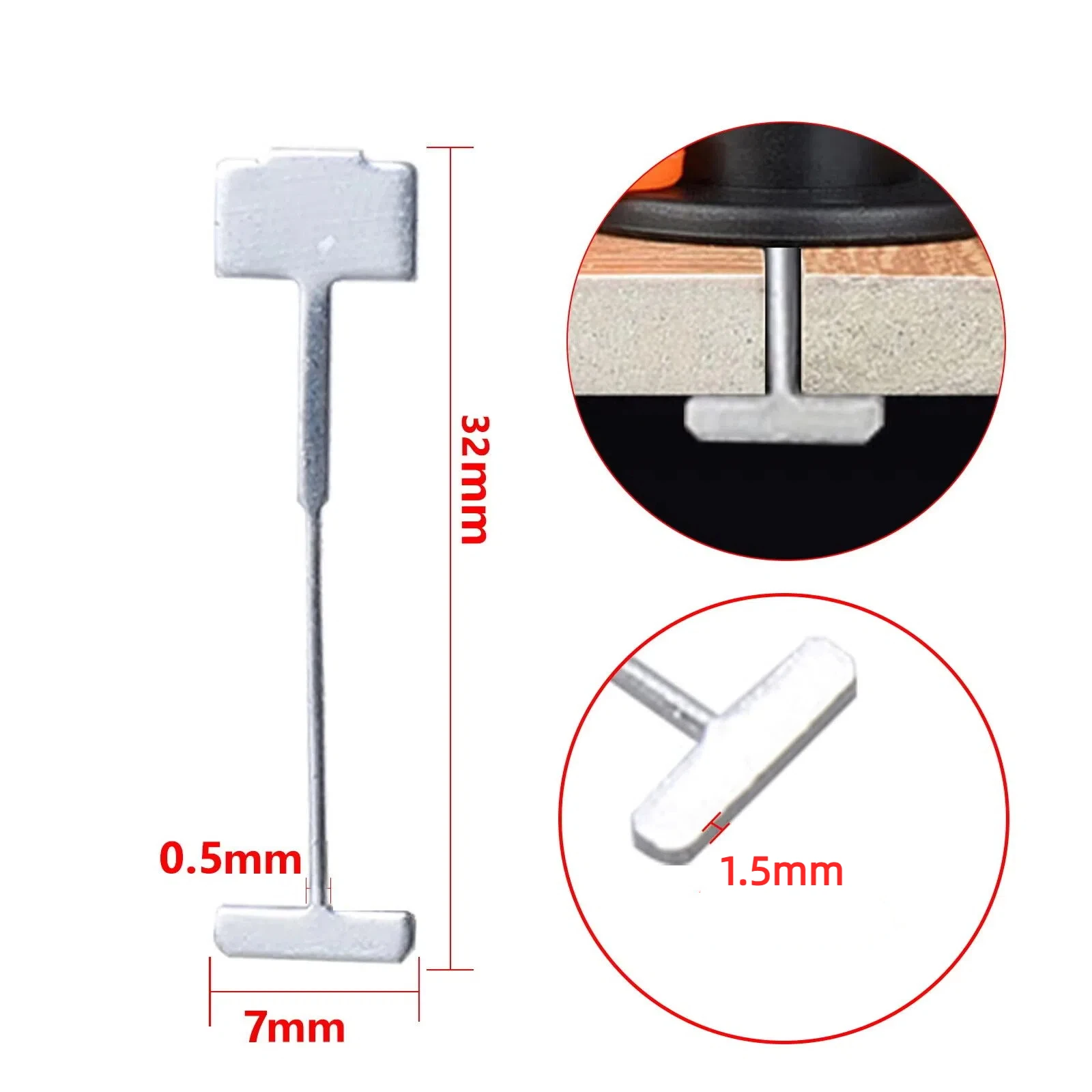 

50/500 шт. сменные стальные иглы для системы выравнивания керамической плитки, зажимы, клинья, прокладки, строительные инструменты для укладки напольной плитки