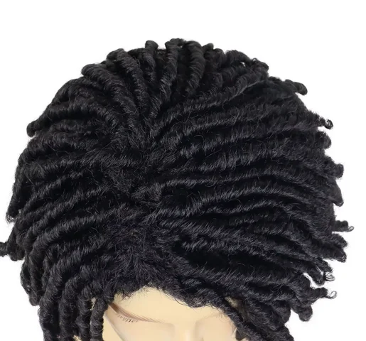 Синтетический короткий парик с дредами для мужчин Парики Rasta Faux Locs Афро Боб Ombre